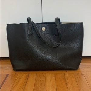 Tory Burch Perry tote black pebbled leather